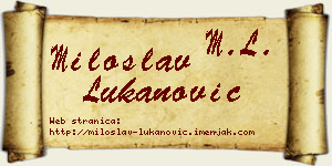 Miloslav Lukanović vizit kartica